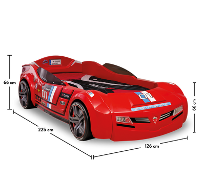 Biturbo кровать-машина (красная) (90x195 см)