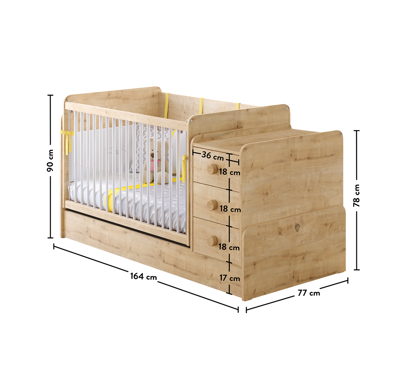 Baby Mocha кровать-трансформер (с маятником и столом)