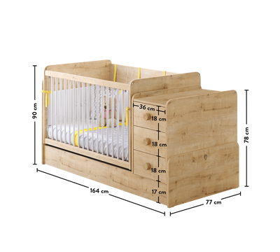 Baby Mocha кровать-трансформер (с маятником и столом)