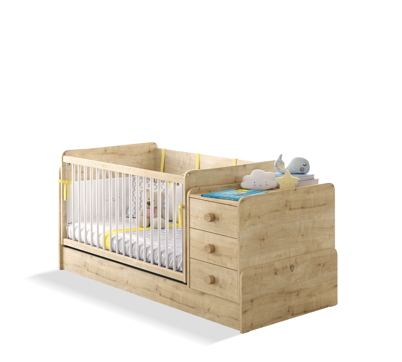 Baby Mocha кровать-трансформер с маятником (70x115-70x160 см)