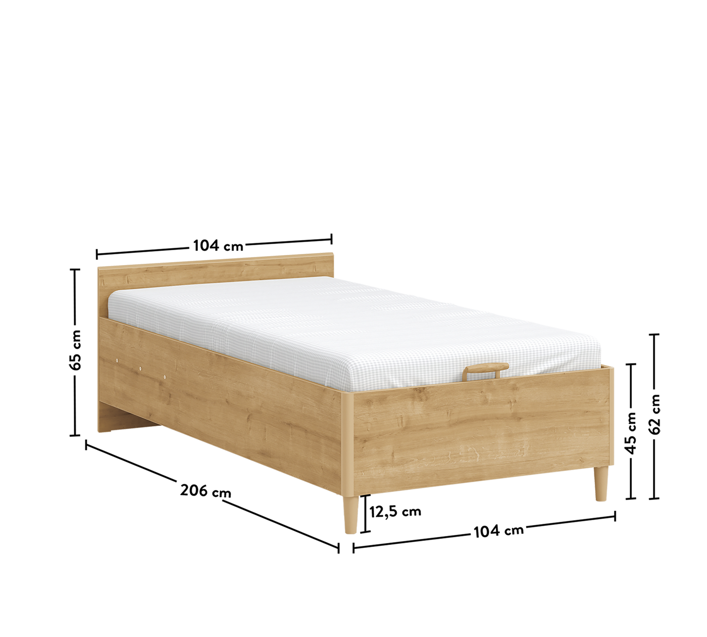 Mocha кровать без изголовья с базой (100x200 см)