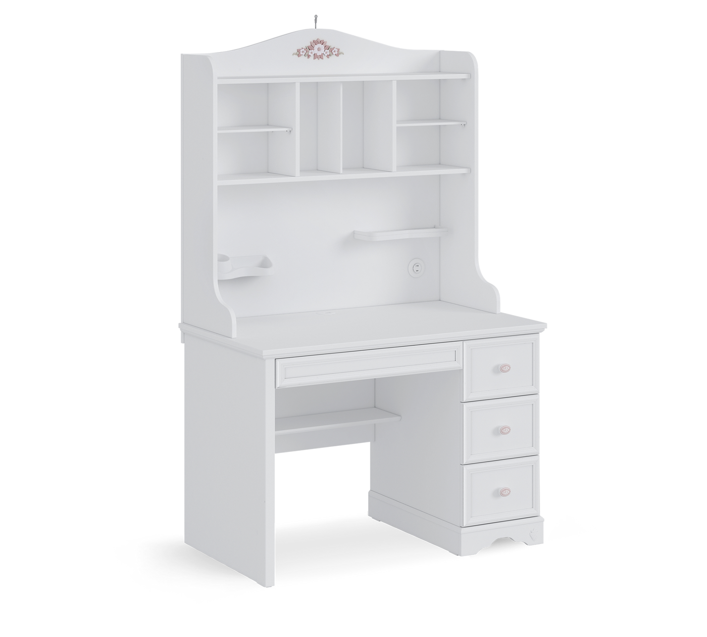 Rustic White средний письменный стол с надстройкой