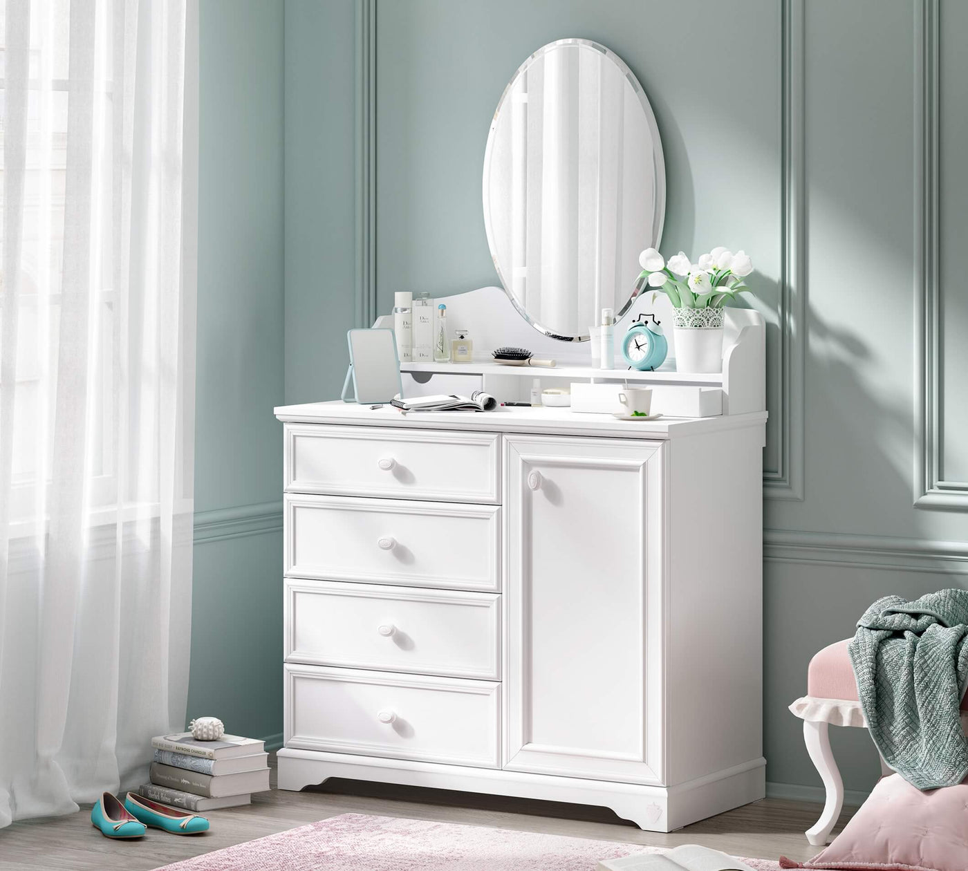Rustic White зеркало к комоду