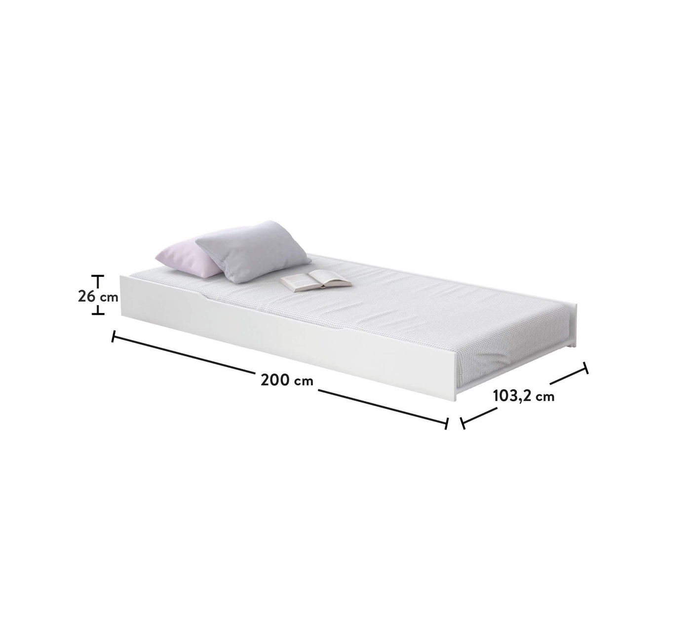 Baby Rustic White кровать-выдвижная (100x200 см)