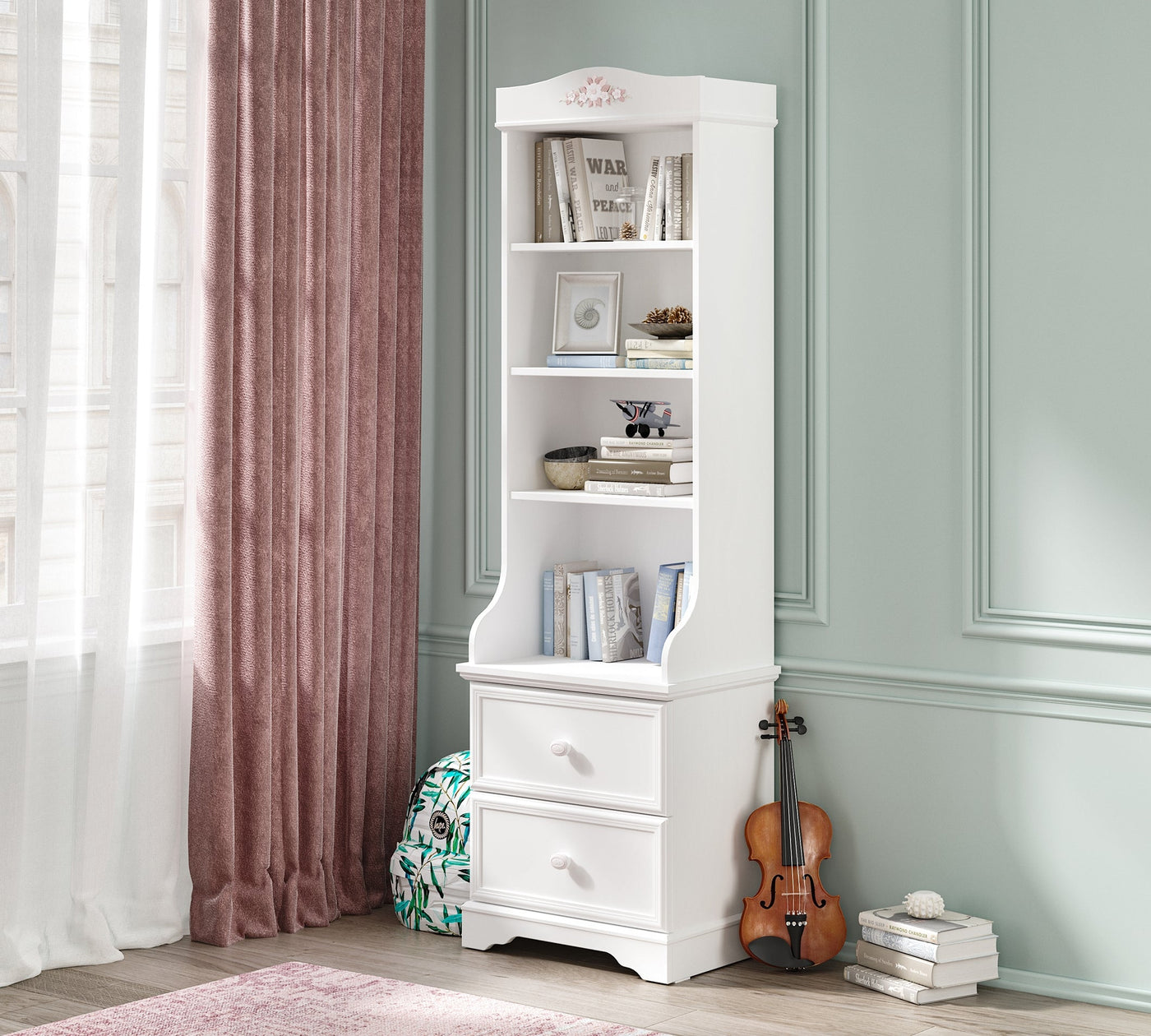 Rustic White книжный стеллаж