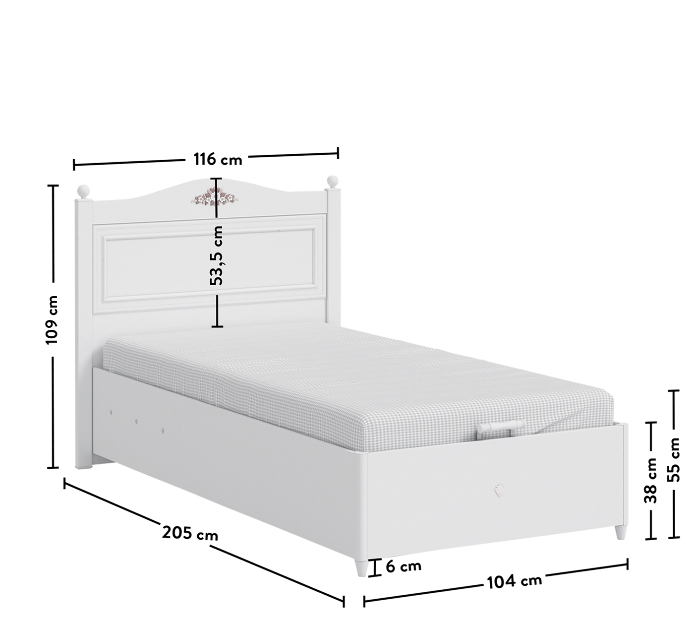 Rustic White кровать с базой