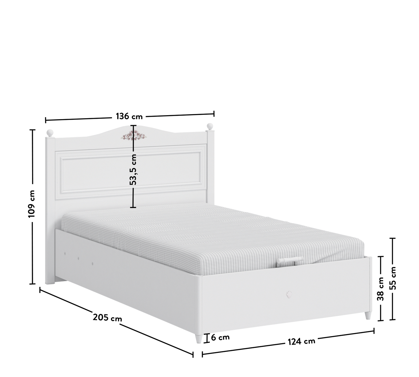 Rustic White кровать с базой