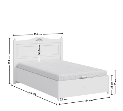 Rustic White кровать с базой