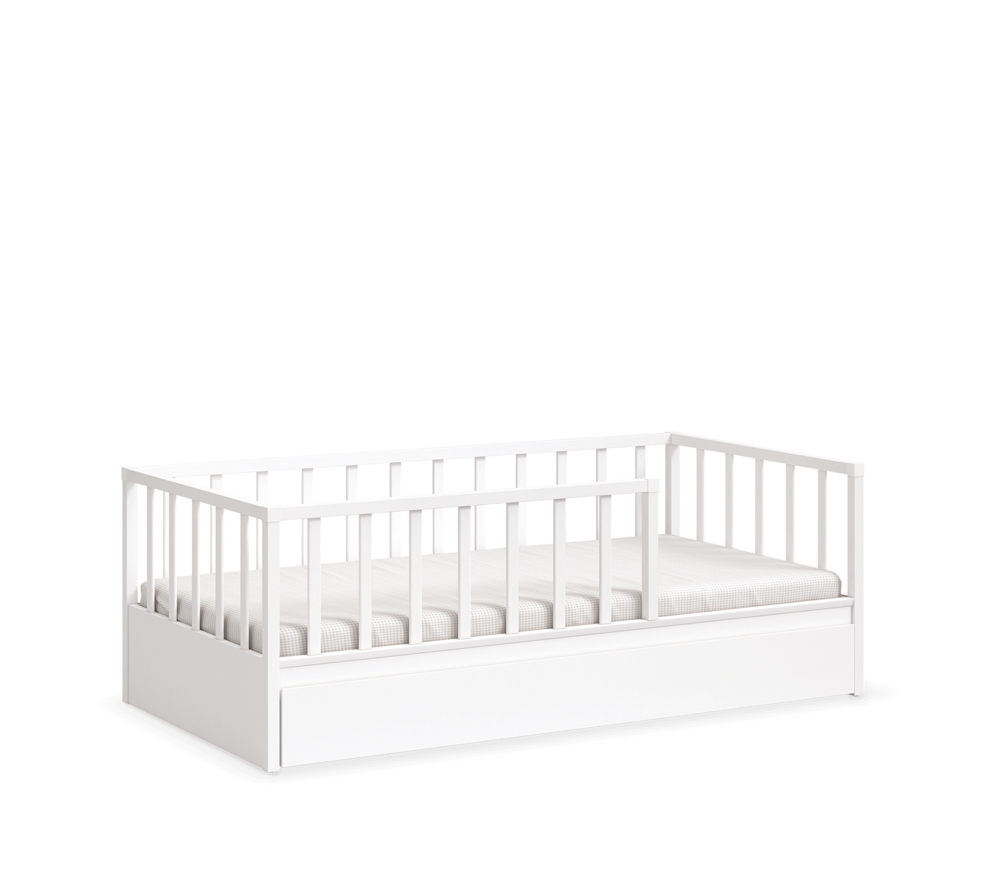 Alfa Кровать без крыши-Montes White (кровать с выдвигающейся нижней частью) (100x200 см)