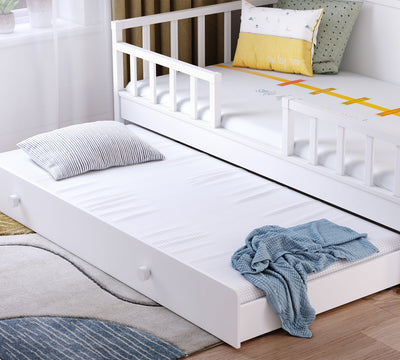Daybed кровать без крыши-Montes White (кровать с выдвигающейся нижней частью) (100x200 см)