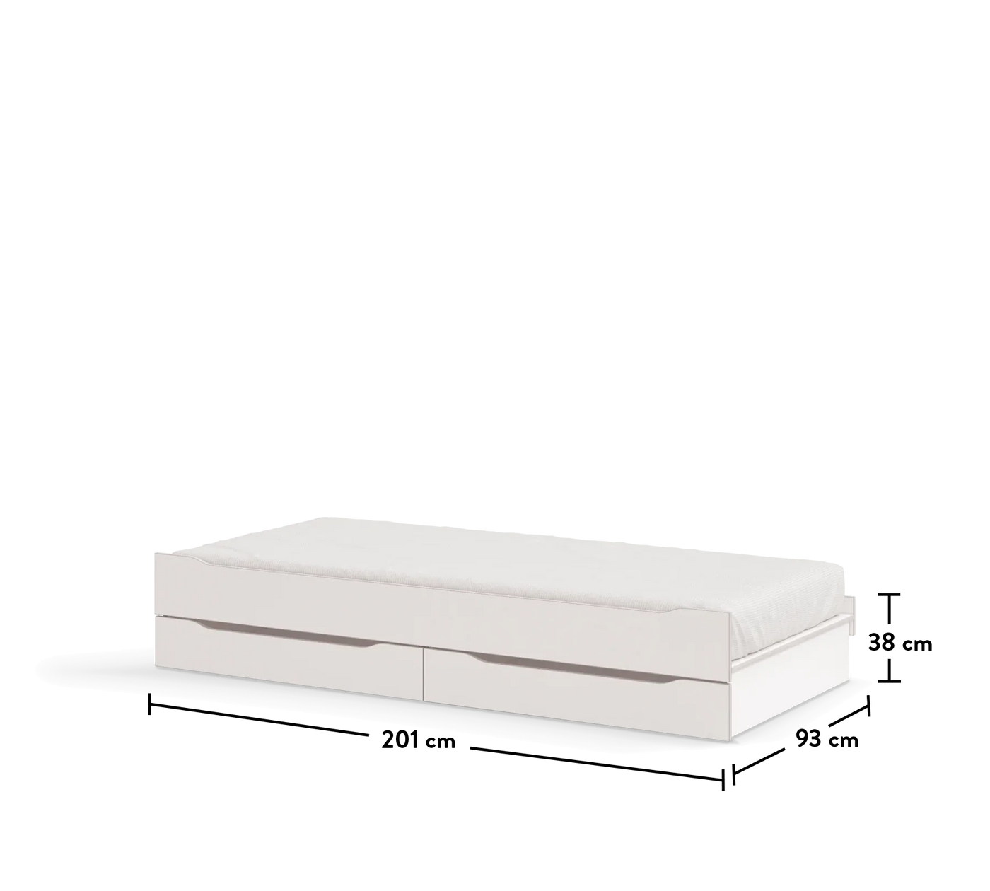 Studio White кровать выдвижная (90x200 см)