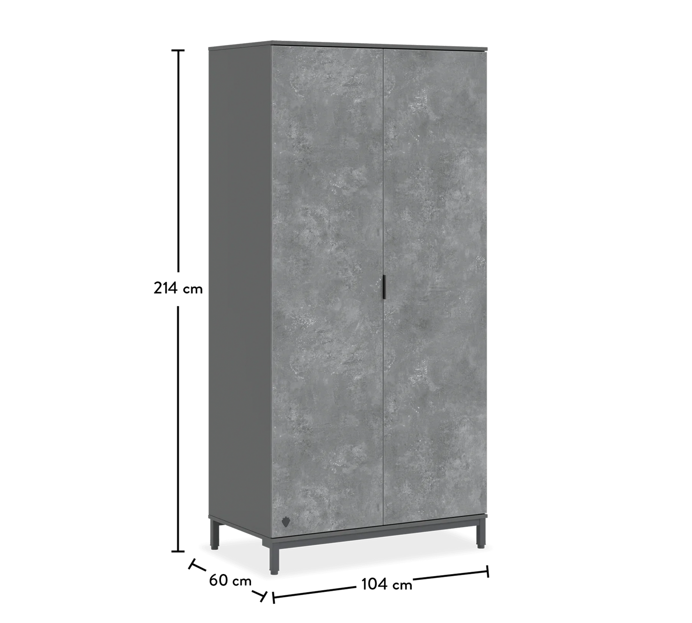 Space Gray шкаф двухдверный