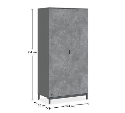 Space Gray шкаф двухдверный