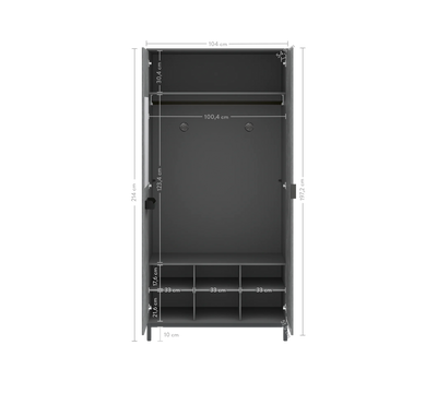 Space Gray шкаф двухдверный