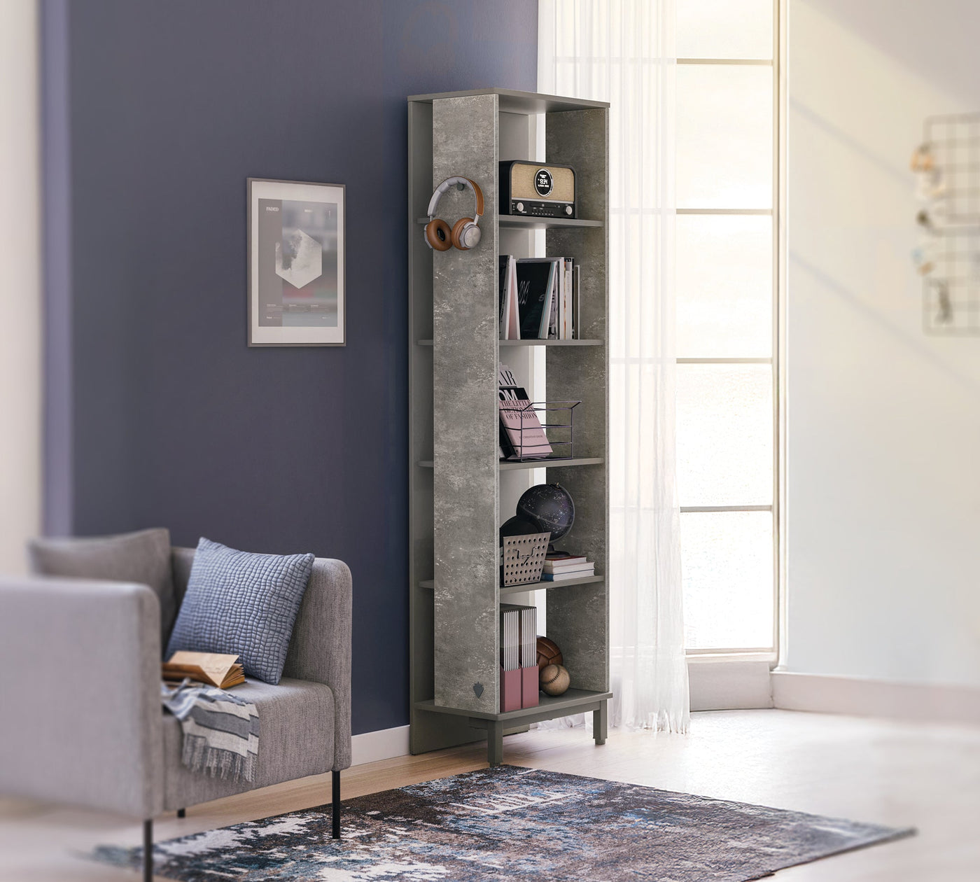 Space Gray книжный шкаф