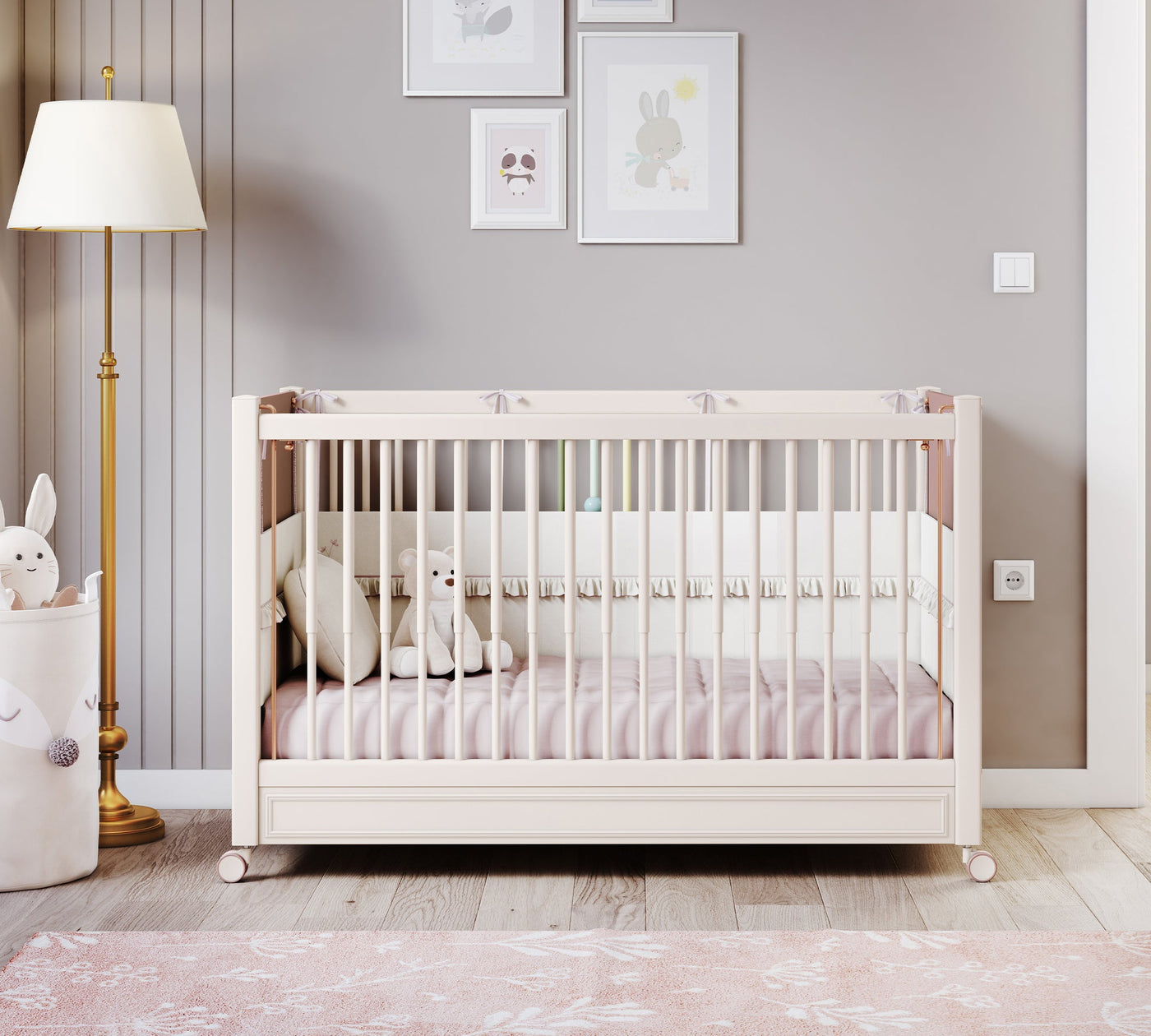 Baby Elegance кровать на колесах белая (приставная кроватка) (60x120 см)