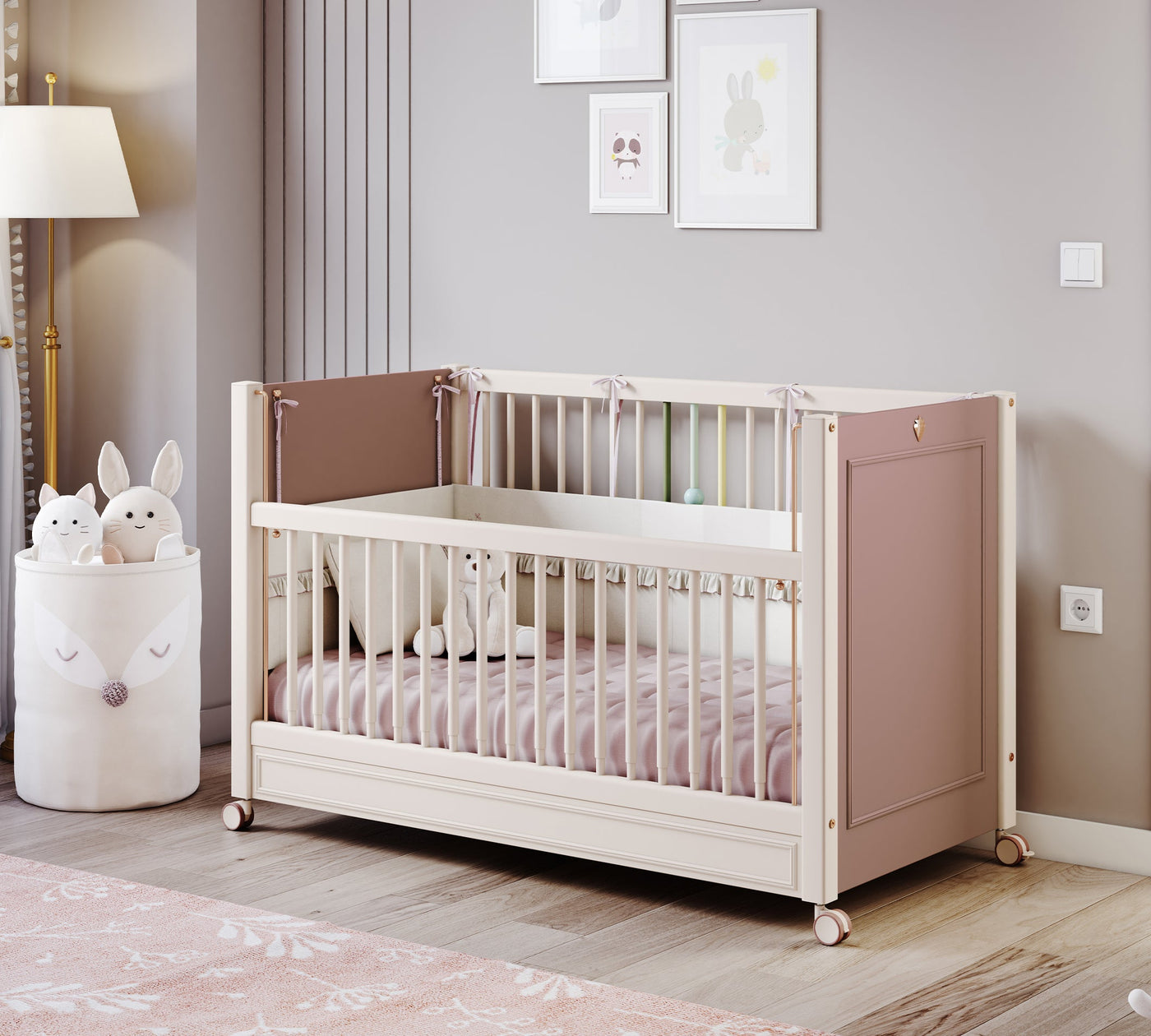Baby Elegance кровать на колесах белая (приставная кроватка) (60x120 см)