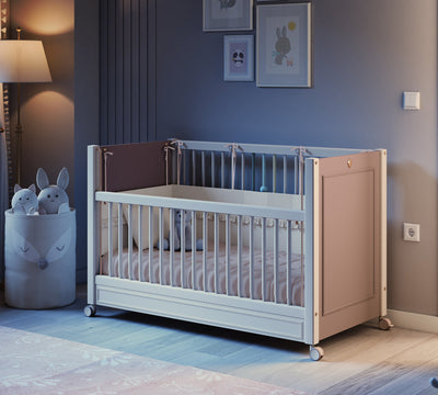 Baby Elegance кровать на колесах белая (приставная кроватка) (60x120 см)