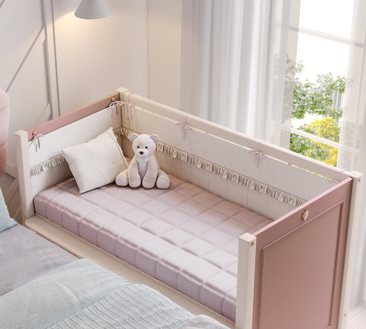 Baby Elegance кровать на колесах белая (приставная кроватка) (60x120 см)
