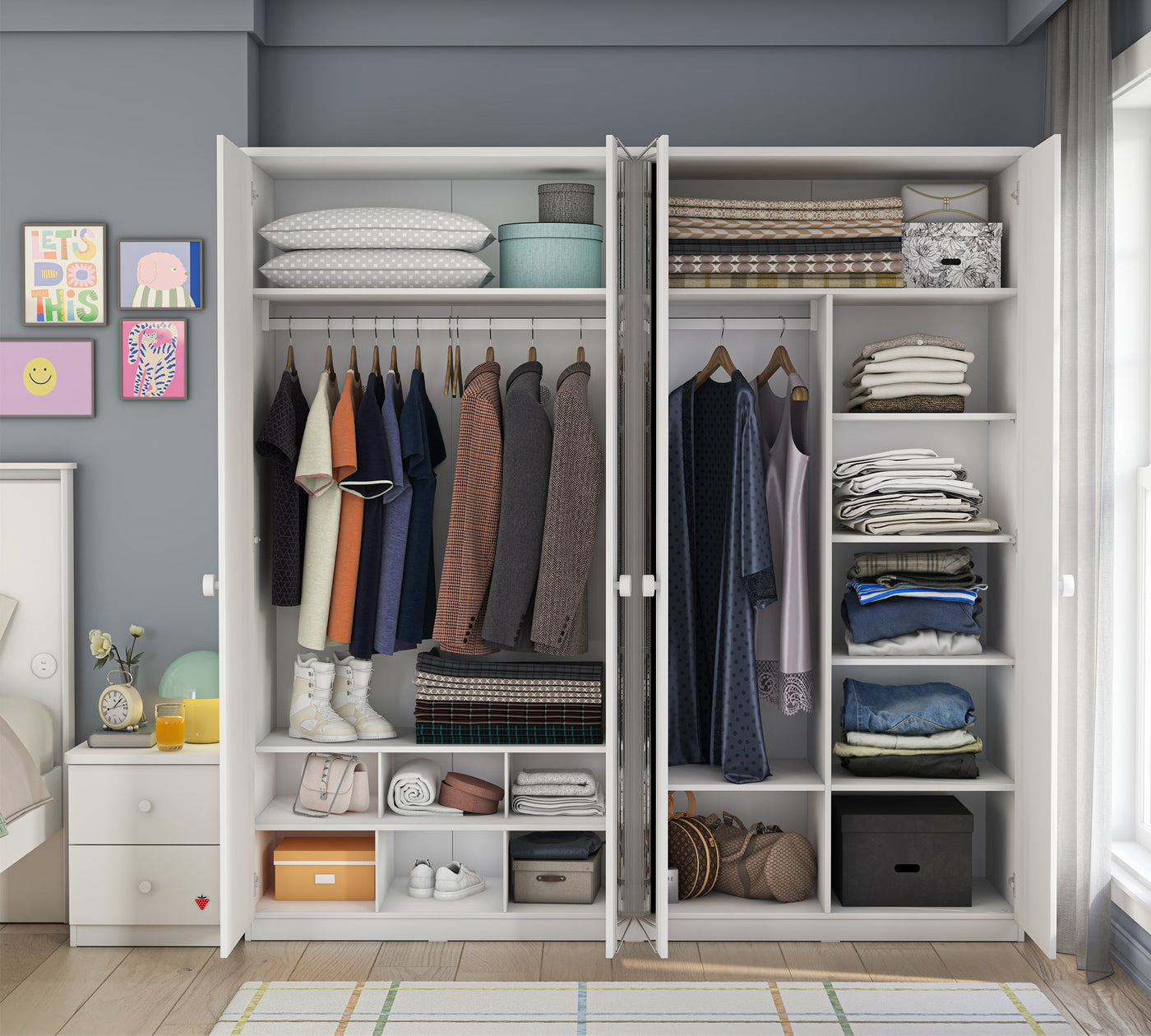 VARIA WHITE шкаф четырехдверный