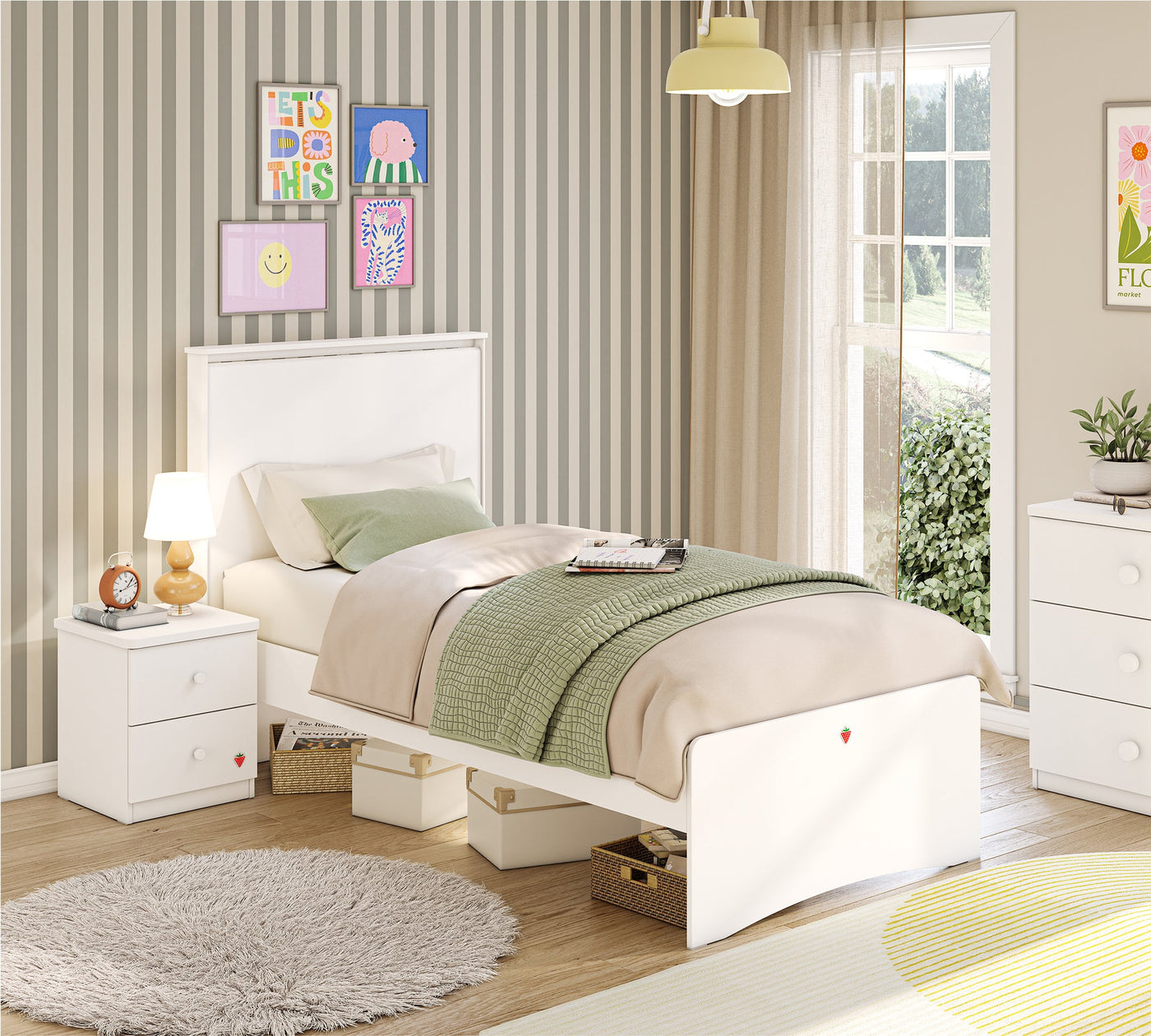 VARIA WHITE Кровать (100x200 cm)